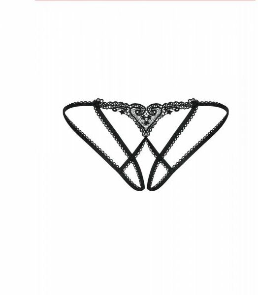 Трусики Obsessive Chiccanta crotchless panties black S/M
