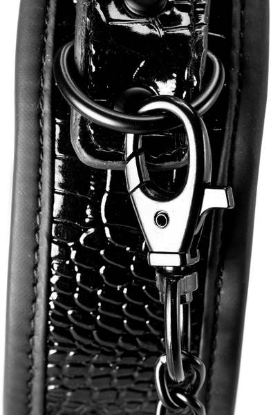 Ошейник с поводком BLAZE LUXURY COLLAR AND LEASH CROCO BLACK