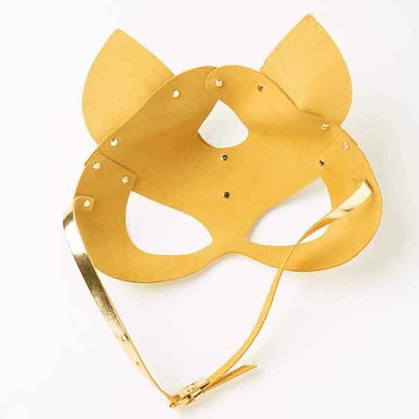 Маска-Кошка Leather, Gold
