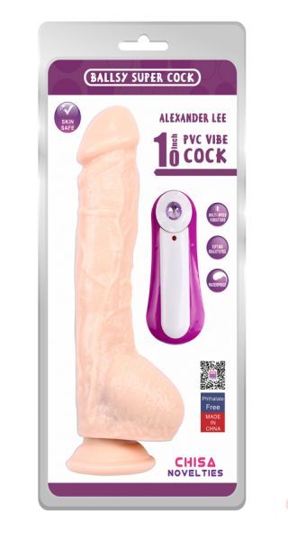 Вибромассажер Alexander Lee 10'' Vibrating Dildo, Flesh