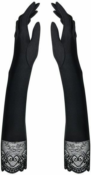 Перчатки черные до локтя Obsessive MIAMOR Gloves