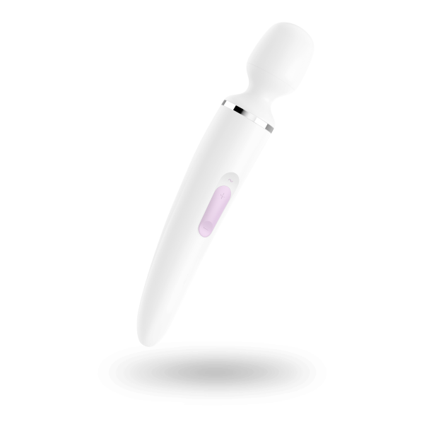 Вибромассажер Satisfyer Wand-er Woman (White/Chrome), водонепроницаемый, мощный, размер XXL