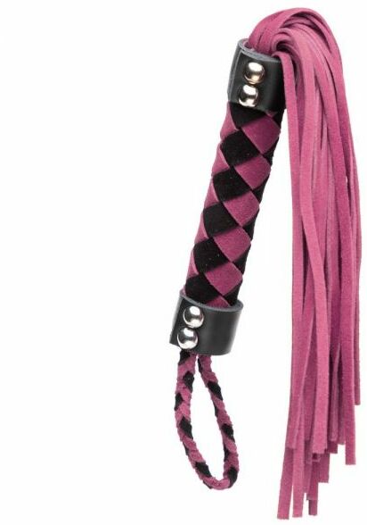 F61418 Плетка из замши ромб FLOGGER BLACK/PINK