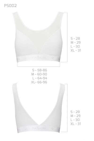 Топ с прозрачной вставкой Passion PS002 TOP white, size M
