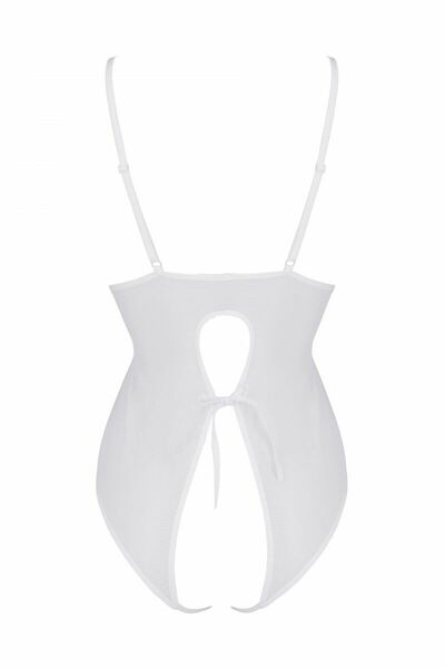 Боди Passion Ursula Body white XXL/XXXL, с ажурным декором и открытым шагом