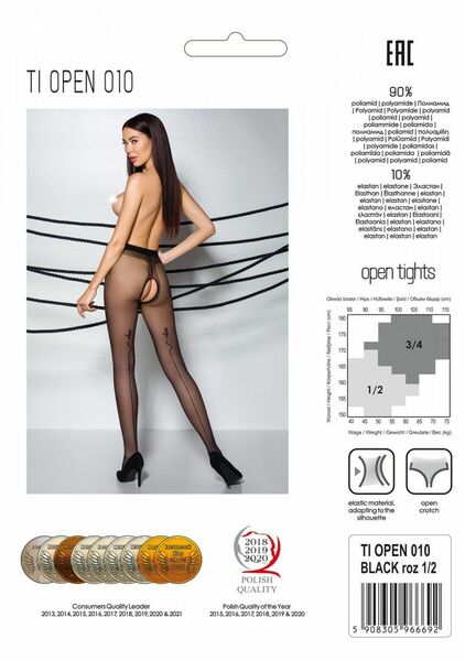 Колготки с открытым доступом Passion TIOPEN 010 black 1/2 (20 den), контрастная линия