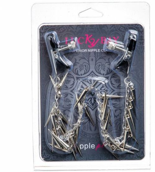 Зажимы на соски Nipple play плоские Chain and Spike