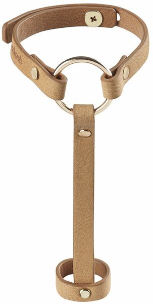 Пара браслетов на запястье и палец Bijoux Indiscrets MAZE Hand Bracelet Harness Brown, экокожа