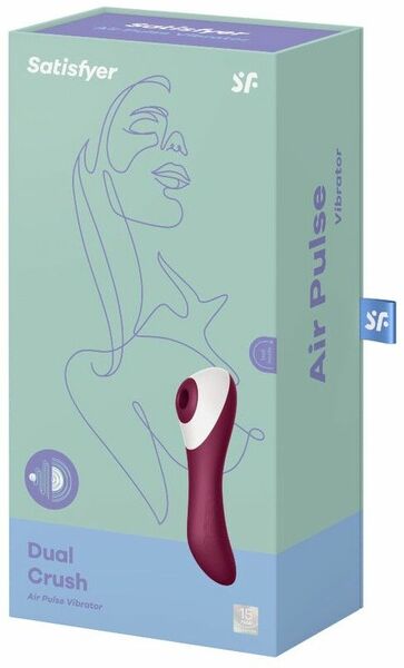 Вакуумный стимулятор с вибрацией Satisfyer Dual Crush Wine Red