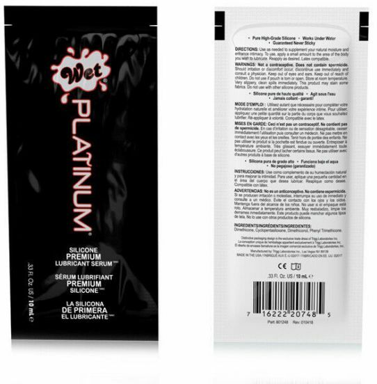 ПРОБНИК Лубрикант на силиконой основе WET Platinum Premium 10 мл