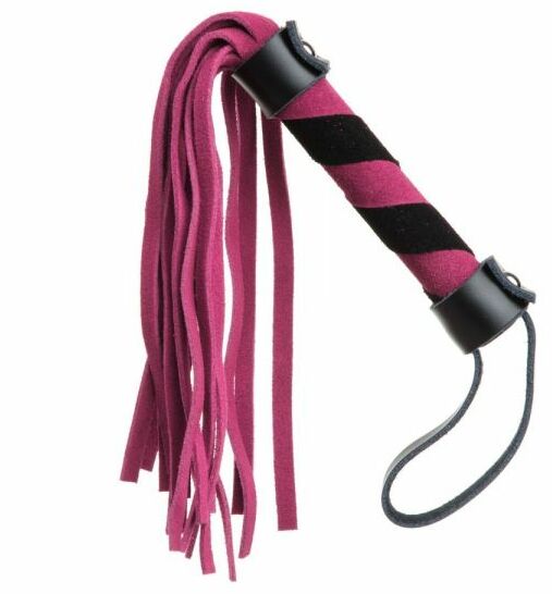 F61427 Плетка из замши мини FLOGGER BLACK/PINK