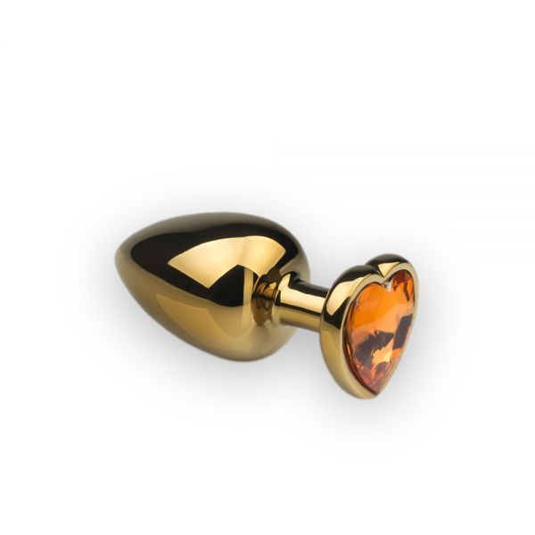 Анальная пробка,Gold Heart Citrine, L