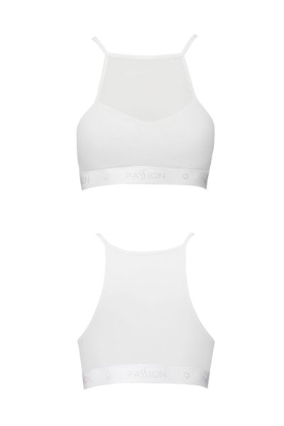 Спортивный топ с прозрачной вставкой Passion PS006 TOP white, size M