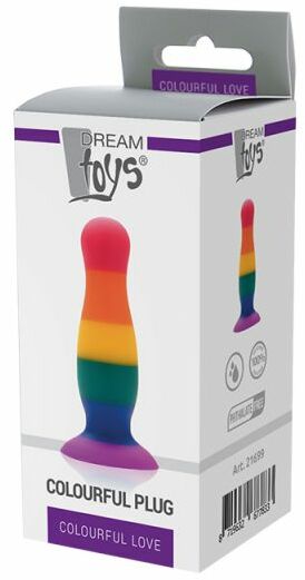 Радужная анальная пробка COLOURFUL LOVE PLUG