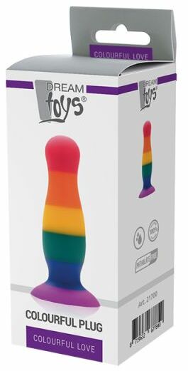 Радужная анальная пробка COLOURFUL LOVE PLUG