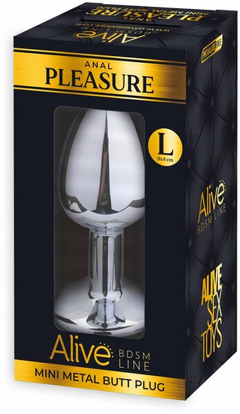 Металлическая анальная пробка с кристаллом Alive Mini Metal Butt Plug Blue L