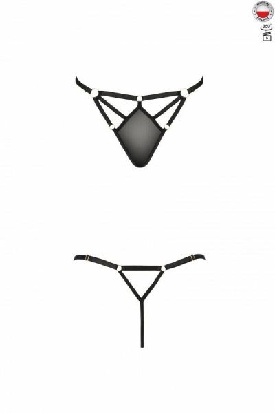 Стринги из стреп MEGGY THONG black S/M - Passion Exclusive