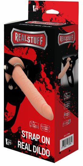 Реалистичный страпон REALSTUFF STRAP ON REAL DILDO