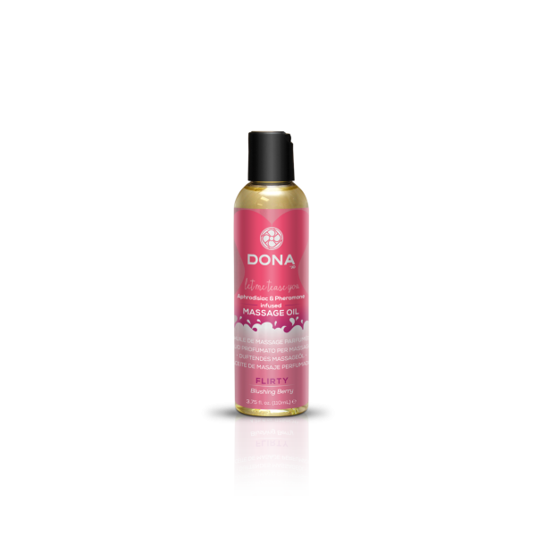 Массажное масло DONA Massage Oil FLIRTY - BLUSHING BERRY (110 мл) с феромонами и афродизиаками