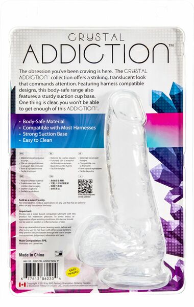 Фаллоимитатор ADDICTION - Crystal Clear Dildo with Balls - 7"
