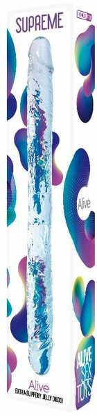 Прозрачный двусторонний фаллоимитатор Alive Supreme Jelly Dildo