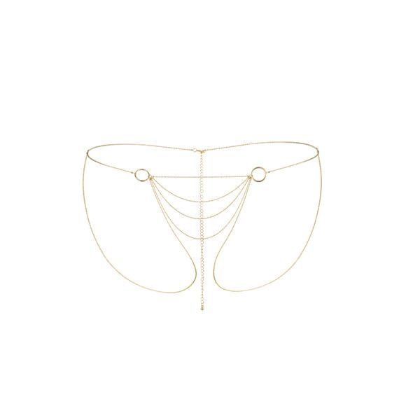 Цепочка трусики Bijoux Indiscrets Magnifique Bikini Chain - Gold, украшение на тело