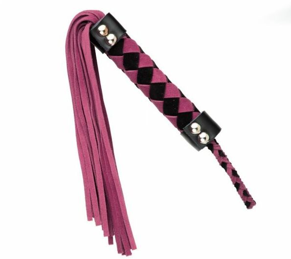 F61418 Плетка из замши ромб FLOGGER BLACK/PINK