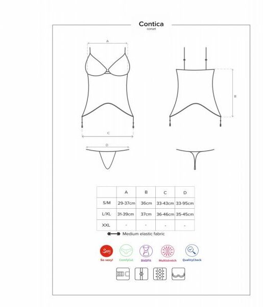 Корсет Obsessive Contica corset S/M