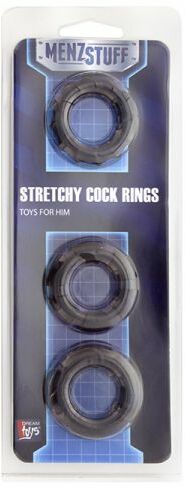 Набор колец MENZSTUFF STRETCHY COCK RINGS, SMOKE
