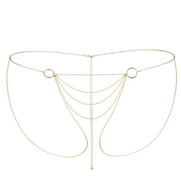 Цепочка трусики Bijoux Indiscrets Magnifique Bikini Chain - Gold, украшение на тело