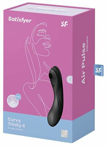 Вакуумный стимулятор с вибрацией Satisfyer Curvy Trinity 4 Black
