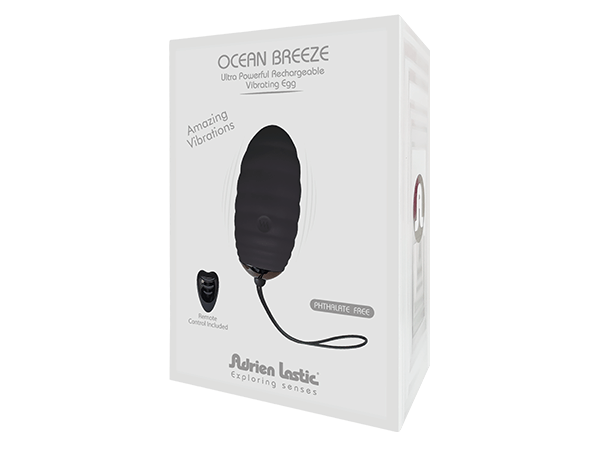Виброяйцо Adrien Lastic Ocean Breeze Black с пультом ДУ, 10 режимов работы