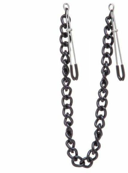 Зажимы на соски Nipple play пинцет Chain Heavy Metall black
