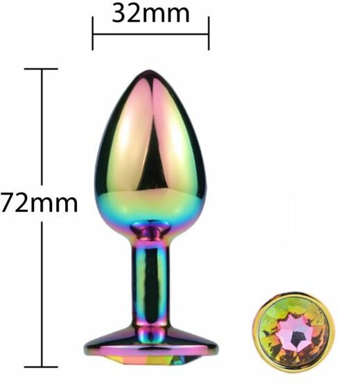 Металлическая анальная пробка MAI Attraction Toys №72 RAINBOW