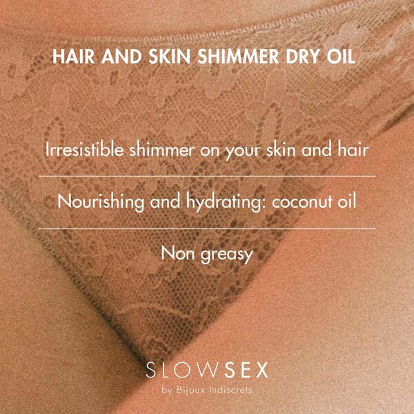 Масло-шиммер для волос и тела Bijoux Indiscrets SLOW SEX Hair and skin shimmer dry oil