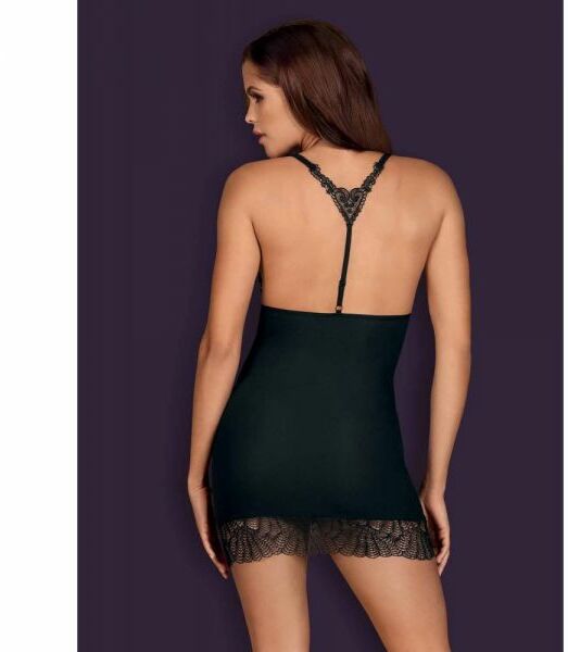 Cорочка Obsessive Chiccanta chemise & thong black S/M