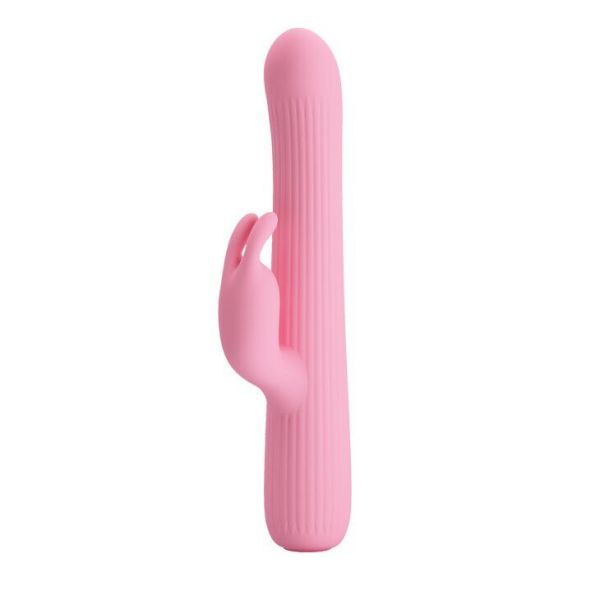 Вибромассажер с стимулятором клитора и ротацией JULIAN, Light Pink