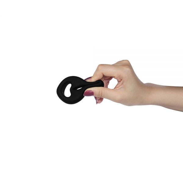Двойное эрекционное кольцо Silicone Cockring, Black