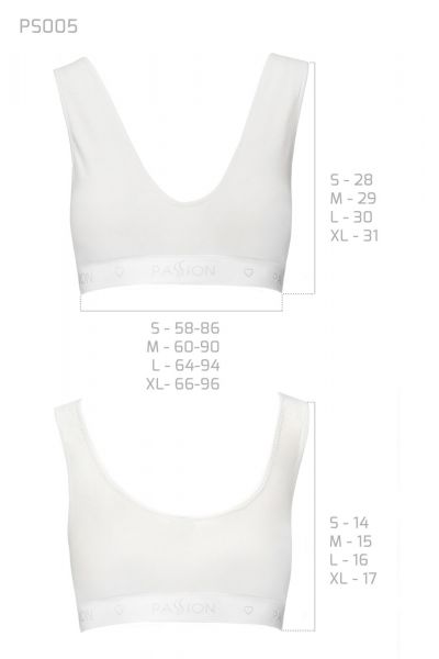 Спортивный топ из эластичного хлопка Passion PS005 TOP white, size L