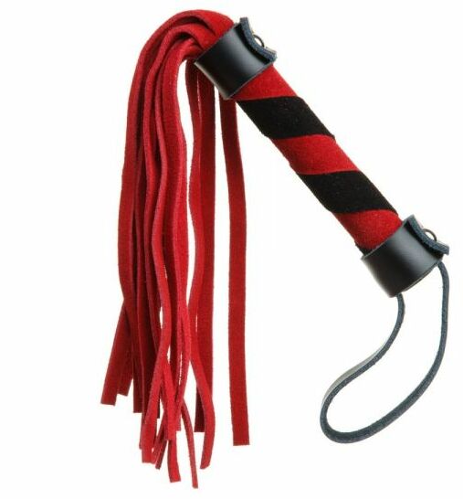 F61415 Плетка из замши мини FLOGGER BLACK/RED