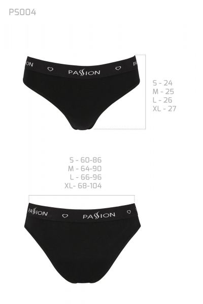 Трусики-слипы из хлопка с эластаном Passion PS004 PANTIES black, size S