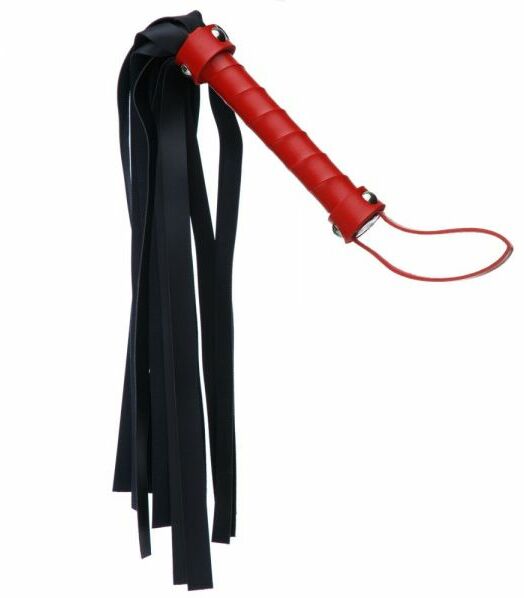 F61426 Плетка из экокожи с красной рукояткой FLOGGER BLACK/RED