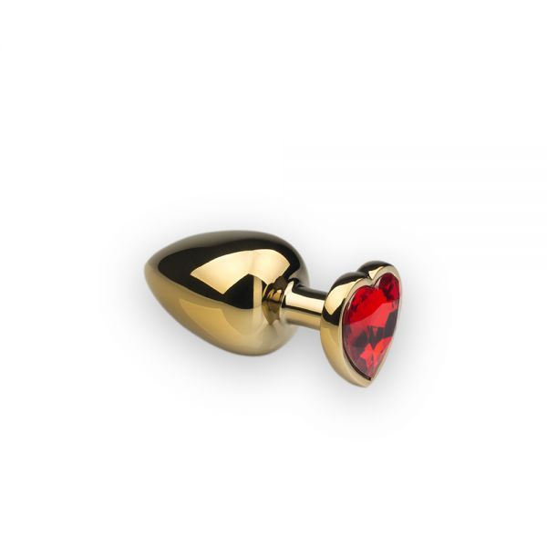 Анальная пробка,Gold Heart Ruby, M
