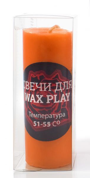 Свеча ручной работы оранжевая, S
