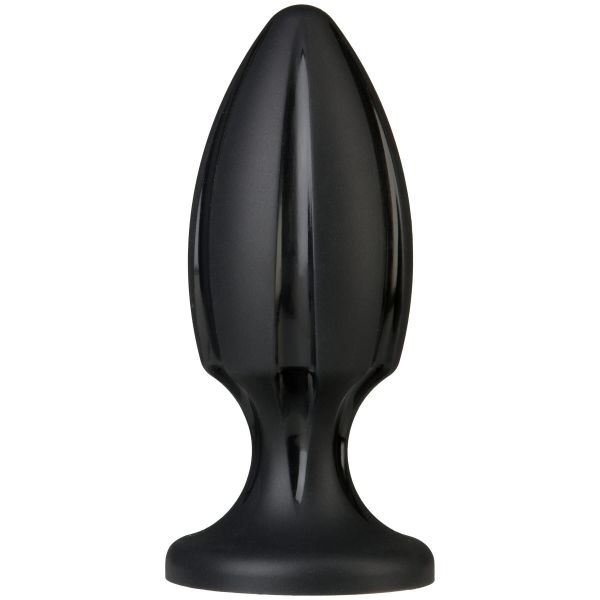 Анальный плаг с каналами для смазки Doc Johnson Platinum Premium Silicone - The Rocket - Black