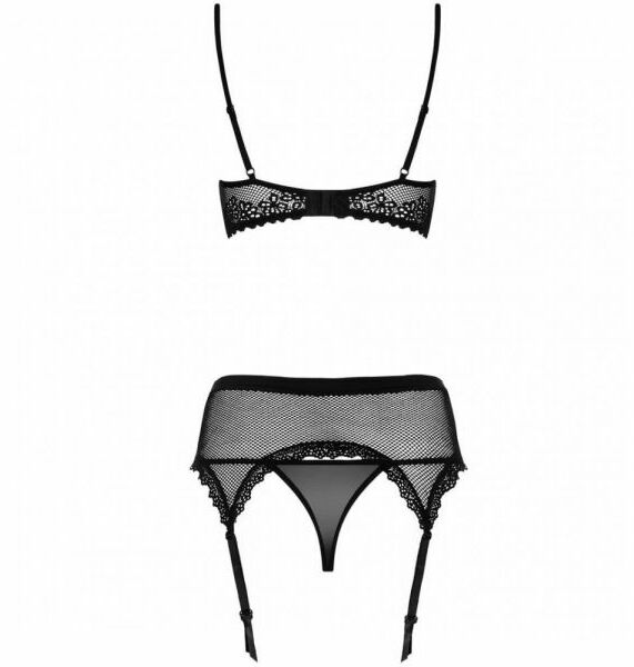 Комплект открытая грудь Obsessive LUSTELLA SET S/M сетка