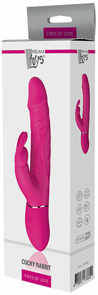 Двойной вибратор кролик Dream Toys VIBES OF LOVE COCKY RABBIT MAGENTA