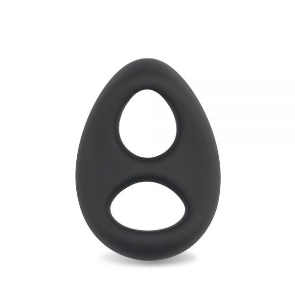 Двойное эрекционное кольцо Silicone Cockring, Black