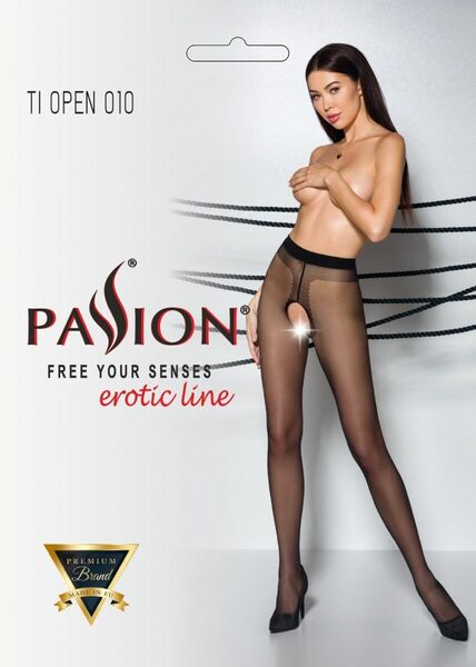Колготки с открытым доступом Passion TIOPEN 010 black 1/2 (20 den), контрастная линия