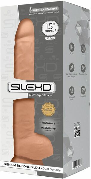 Фаллоимитатор SilexD Kingston Flesh (MODEL 15in), двухслойный, силикон+Silexpan, диаметр 7 см